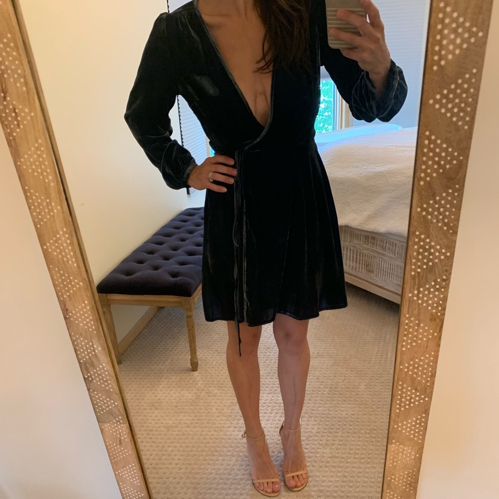 Navy velvet dress